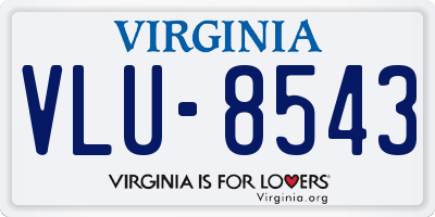 VA license plate VLU8543