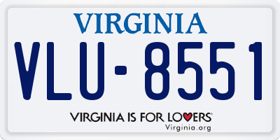 VA license plate VLU8551