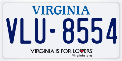 VA license plate VLU8554