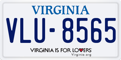 VA license plate VLU8565