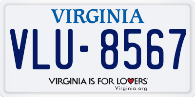 VA license plate VLU8567
