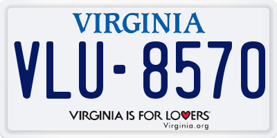 VA license plate VLU8570