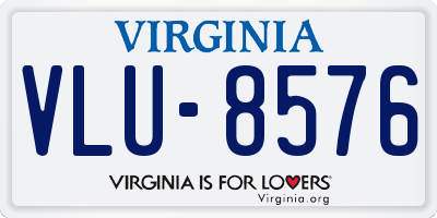 VA license plate VLU8576