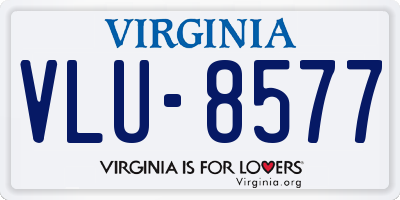 VA license plate VLU8577
