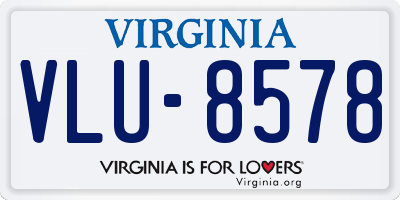 VA license plate VLU8578