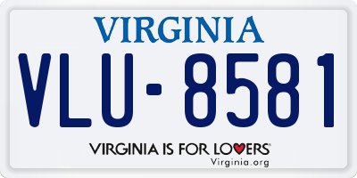 VA license plate VLU8581