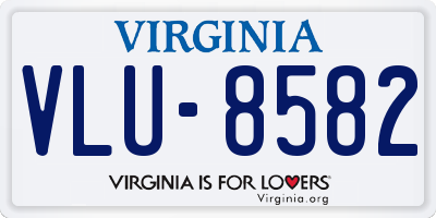VA license plate VLU8582