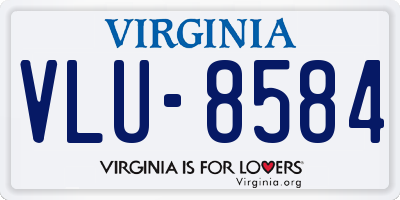 VA license plate VLU8584