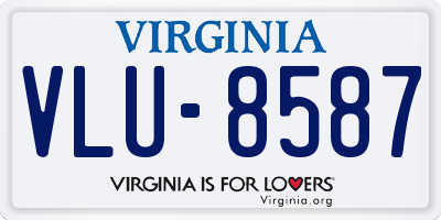 VA license plate VLU8587