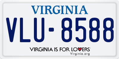 VA license plate VLU8588