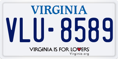 VA license plate VLU8589