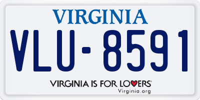 VA license plate VLU8591