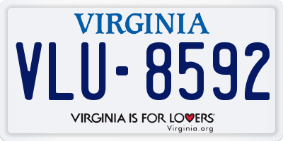 VA license plate VLU8592