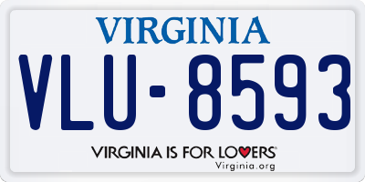 VA license plate VLU8593