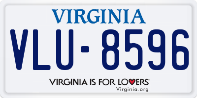 VA license plate VLU8596