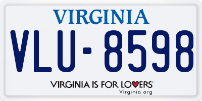 VA license plate VLU8598