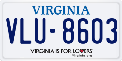 VA license plate VLU8603