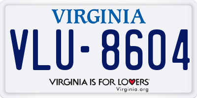 VA license plate VLU8604