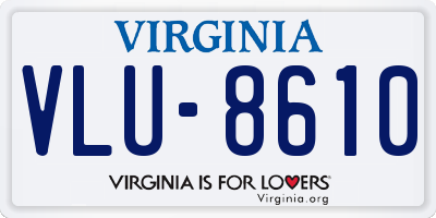 VA license plate VLU8610