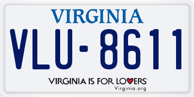 VA license plate VLU8611