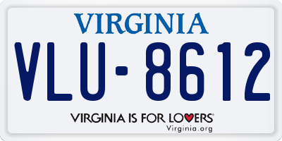 VA license plate VLU8612