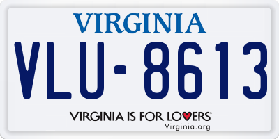 VA license plate VLU8613