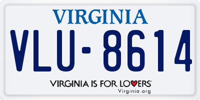 VA license plate VLU8614