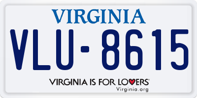 VA license plate VLU8615