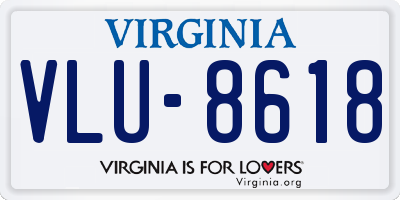 VA license plate VLU8618