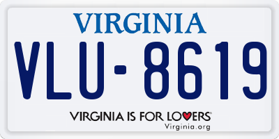 VA license plate VLU8619