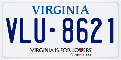 VA license plate VLU8621