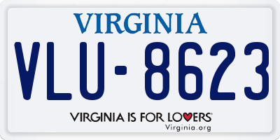 VA license plate VLU8623