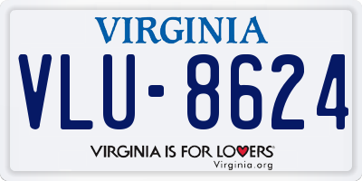 VA license plate VLU8624