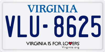 VA license plate VLU8625