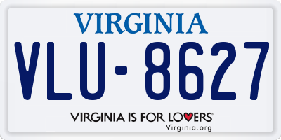 VA license plate VLU8627