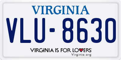 VA license plate VLU8630