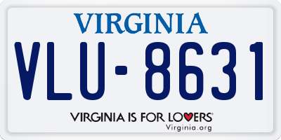 VA license plate VLU8631