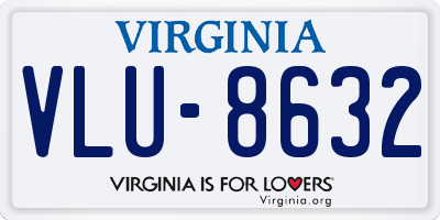 VA license plate VLU8632