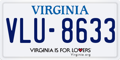 VA license plate VLU8633