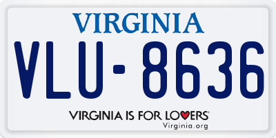 VA license plate VLU8636