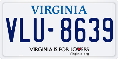 VA license plate VLU8639