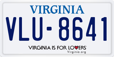 VA license plate VLU8641