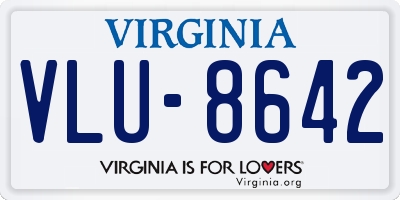 VA license plate VLU8642