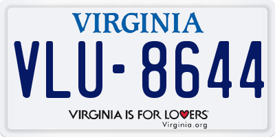 VA license plate VLU8644