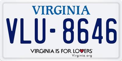 VA license plate VLU8646