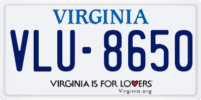 VA license plate VLU8650