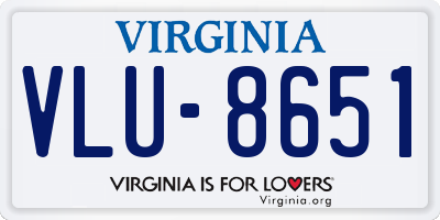 VA license plate VLU8651
