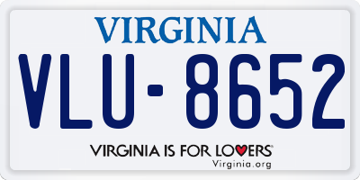 VA license plate VLU8652