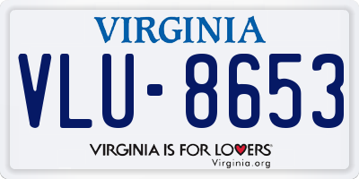 VA license plate VLU8653