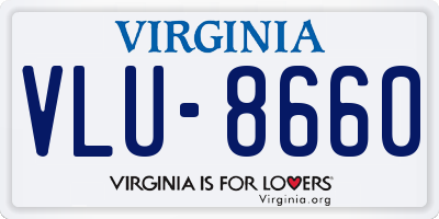 VA license plate VLU8660